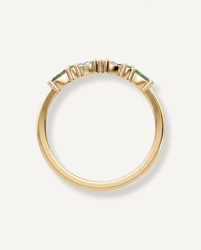 Butterfly and Bee Vine Twist Lab Emerald Band