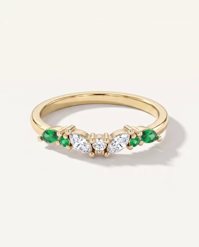 Butterfly and Bee Vine Twist Lab Emerald Band