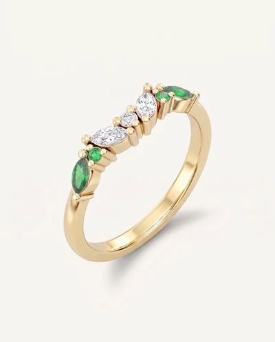 Butterfly and Bee Vine Twist Lab Emerald Band