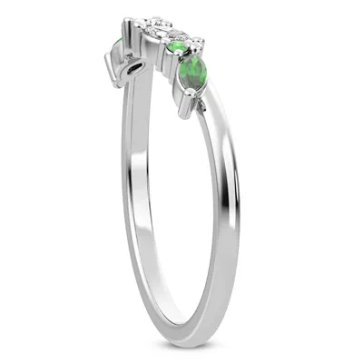 Butterfly and Bee Vine Twist Lab Emerald Band