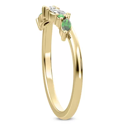 Butterfly and Bee Vine Twist Lab Emerald Band