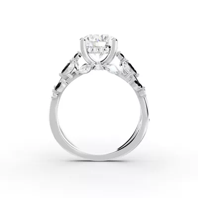 Butterfly And Bee Vine Twist Black Diamond Engagement Ring