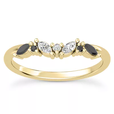 Butterfly and Bee Black Diamond Band
