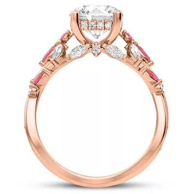 Butterfly And Bee Vine Twist Lab Ruby Engagement Ring