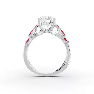 Butterfly And Bee Vine Twist Lab Ruby Engagement Ring
