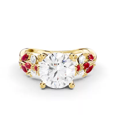 Butterfly And Bee Vine Twist Lab Ruby Engagement Ring