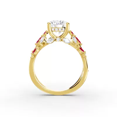 Butterfly And Bee Vine Twist Lab Ruby Engagement Ring