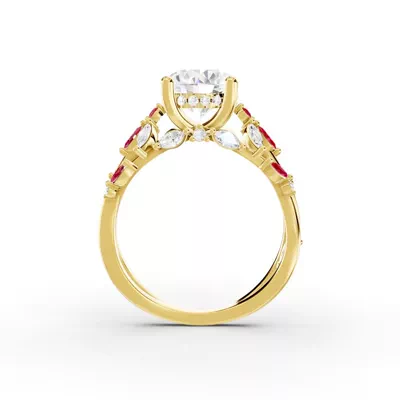 Butterfly And Bee Vine Twist Lab Ruby Engagement Ring