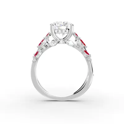 Butterfly And Bee Vine Twist Lab Ruby Engagement Ring