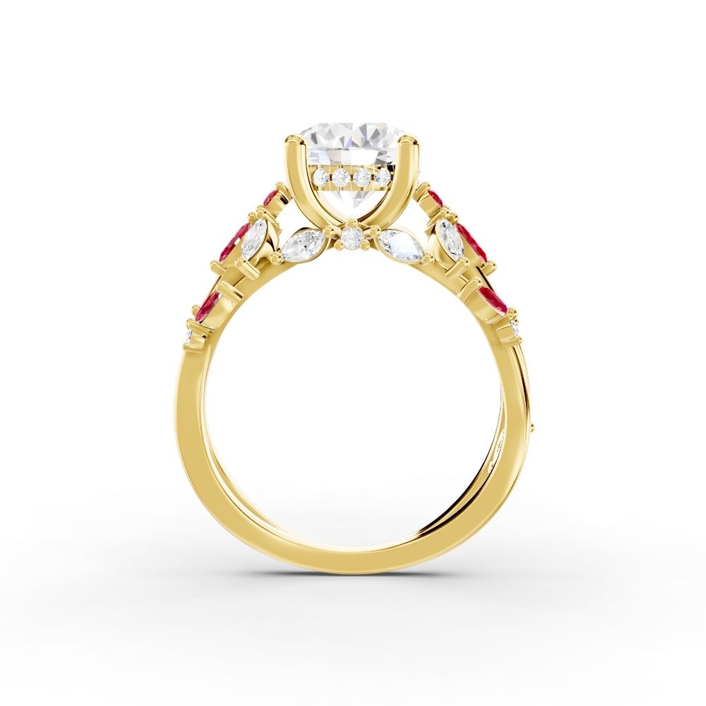Butterfly And Bee Vine Twist Lab Ruby Engagement Ring