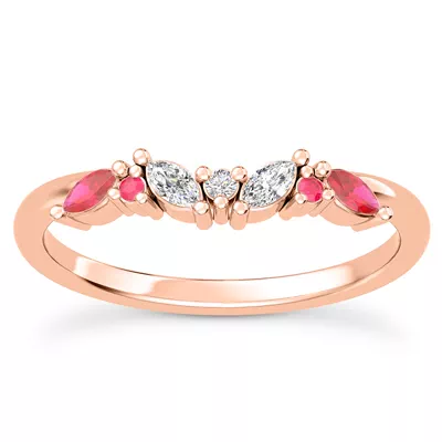 Butterfly and Bee Vine Twist Lab Ruby Band
