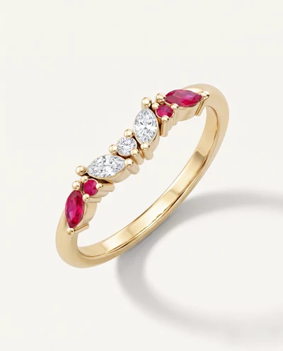 Butterfly and Bee Vine Twist Lab Ruby Band