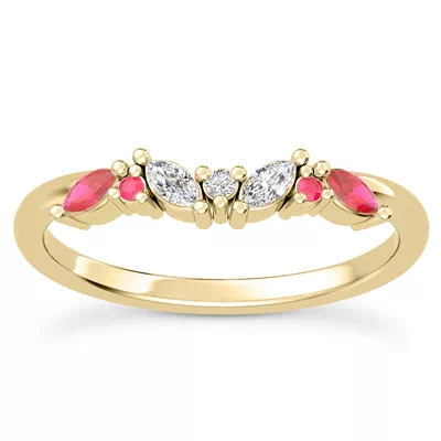 Butterfly and Bee Vine Twist Lab Ruby Band