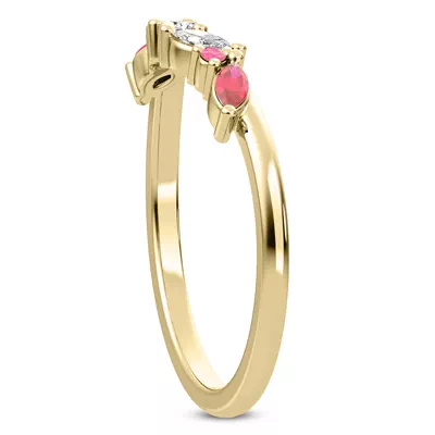 Butterfly and Bee Vine Twist Lab Ruby Band