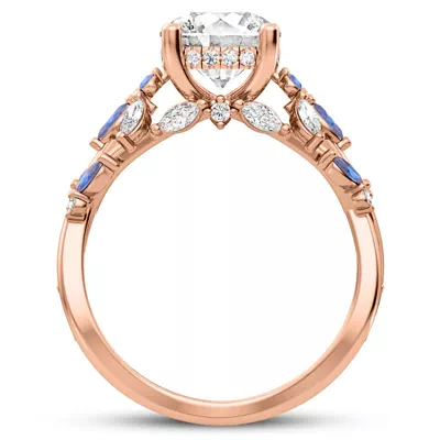 Butterfly And Bee Vine Twist Lab Sapphire Engagement Ring
