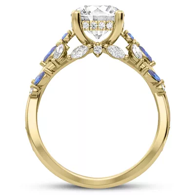 Butterfly And Bee Vine Twist Lab Sapphire Engagement Ring