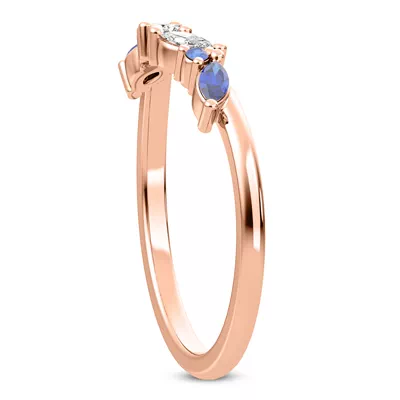 Butterfly and Bee Lab Sapphire & Diamond Band