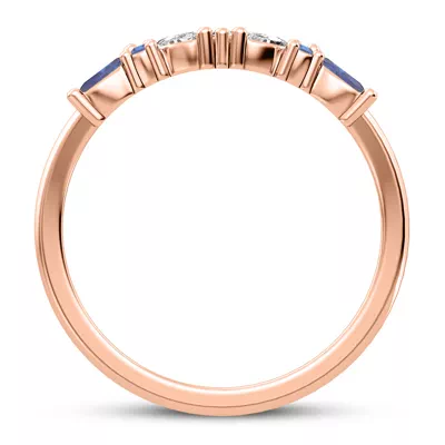 Butterfly and Bee Lab Sapphire & Diamond Band