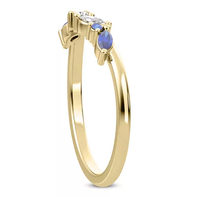 Butterfly and Bee Lab Sapphire & Diamond Band