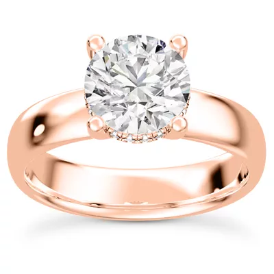 Monaco Wide Hidden Halo Solitaire (4MM)