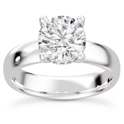 Monaco Wide Hidden Halo Solitaire (4MM)