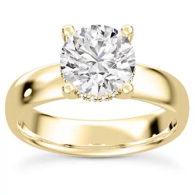 Monaco Wide Hidden Halo Solitaire (4MM)
