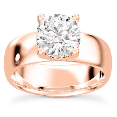 Monaco Wide Hidden Halo Solitaire (6MM)
