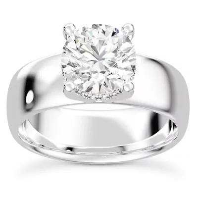 Monaco Wide Hidden Halo Solitaire (6MM)