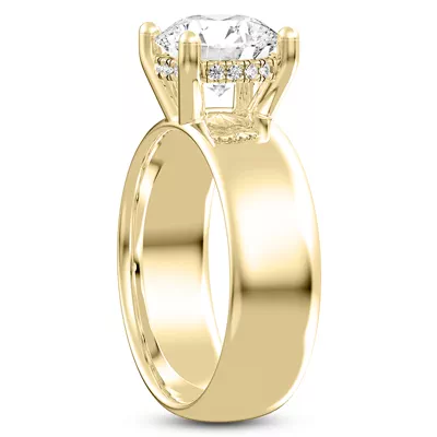 Monaco Wide Hidden Halo Solitaire (6MM)