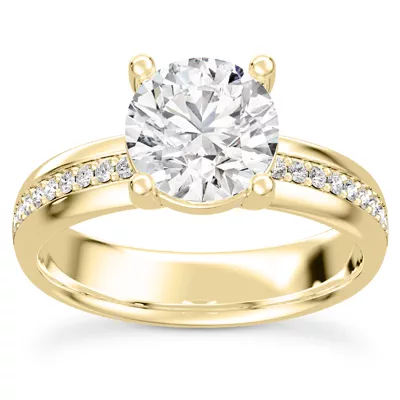 Monaco Wide Pavé Solitaire (4MM)