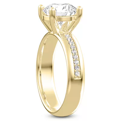 Monaco Wide Pavé Solitaire (4MM)