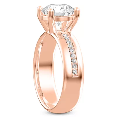Monaco Wide Pavé Solitaire (5MM)