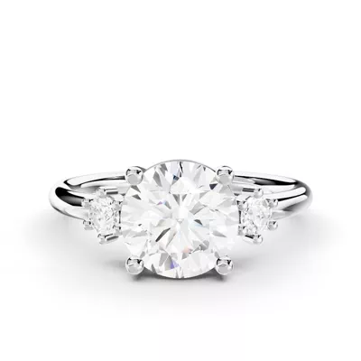 Marni Petite Three-Stone Lab Engagement Ring