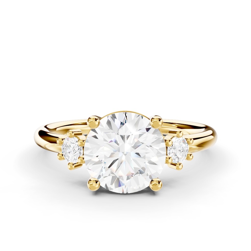 Marni Petite Three-Stone Lab Engagement Ring