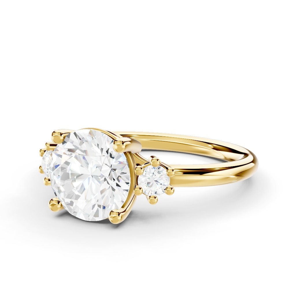 Marni Petite Three-Stone Lab Engagement Ring