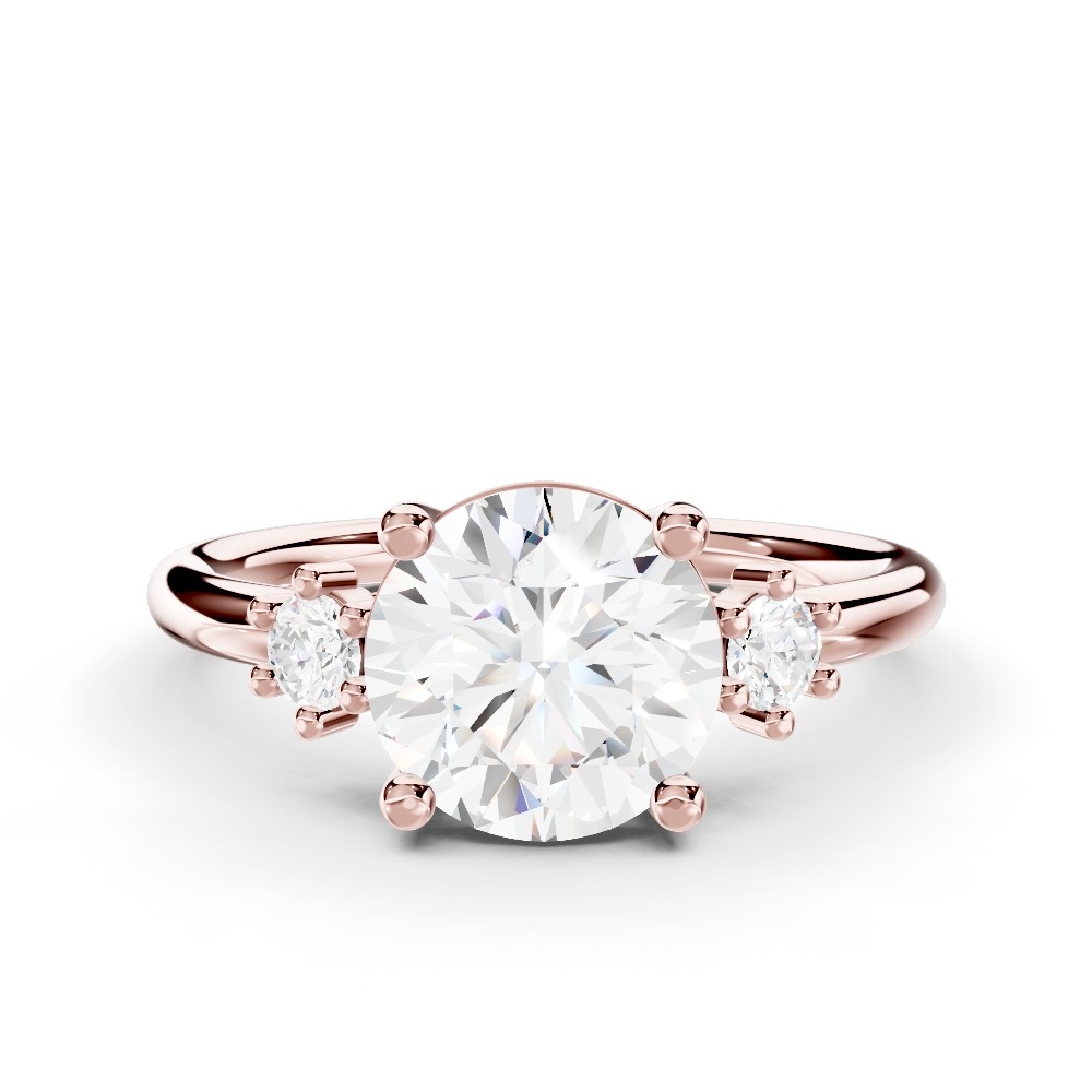 Marni Petite Three-Stone Lab Engagement Ring