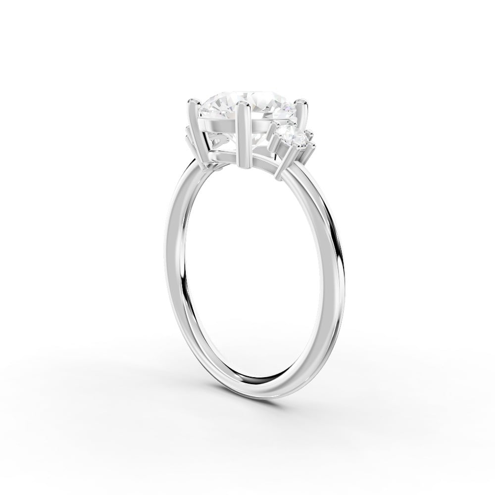 Marni Petite Three-Stone Lab Engagement Ring