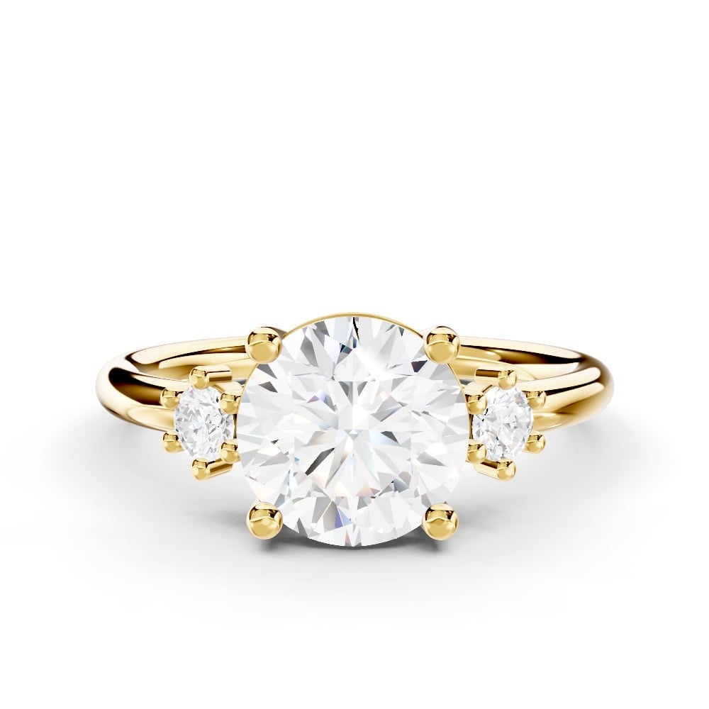 Marni Petite Three-Stone Lab Engagement Ring