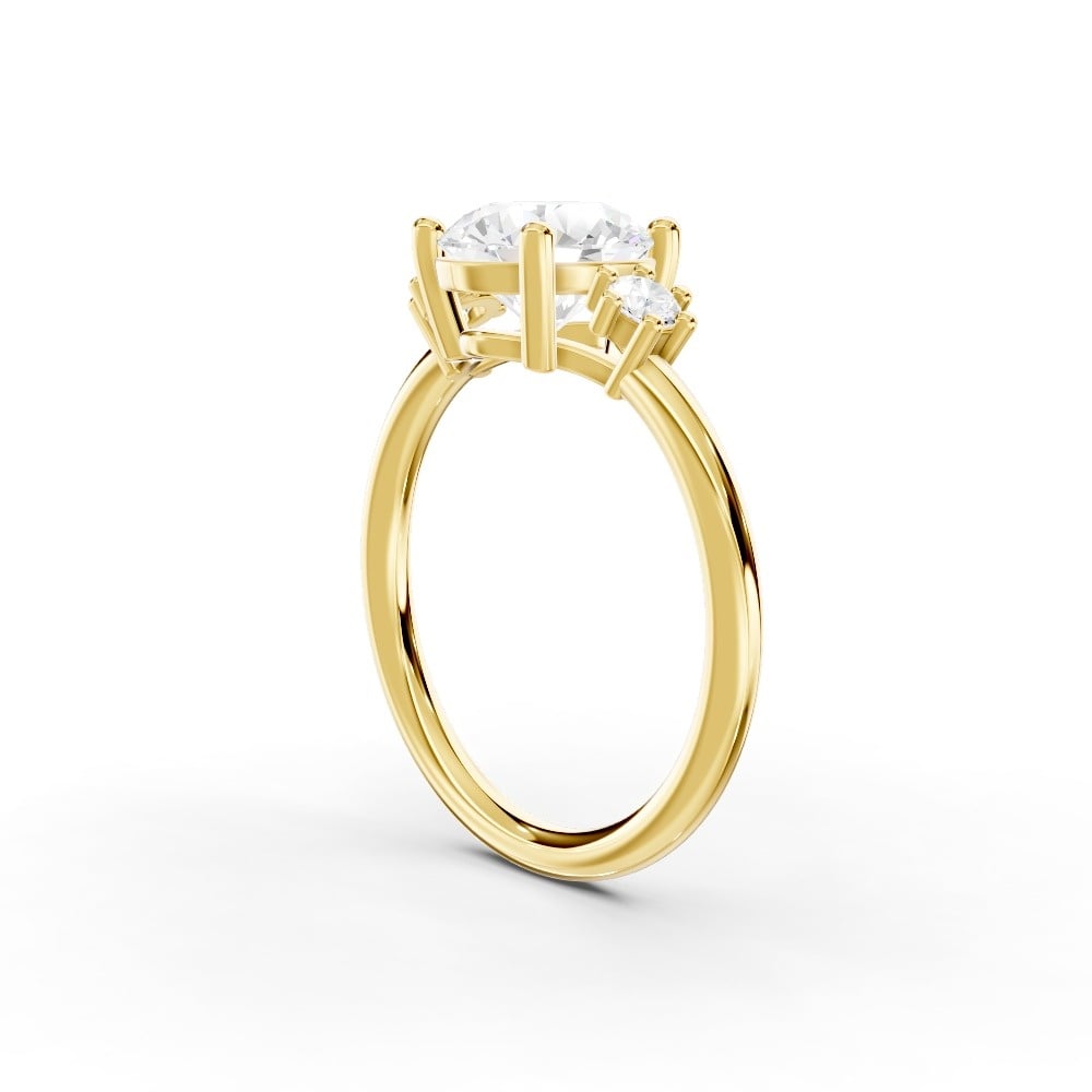 Marni Petite Three-Stone Lab Engagement Ring