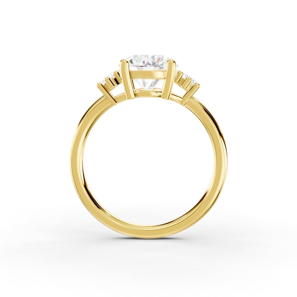 Marni Petite Three-Stone Lab Engagement Ring
