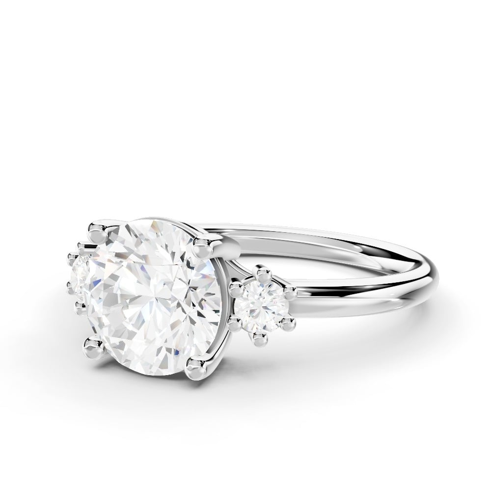 Marni Petite Three-Stone Lab Engagement Ring