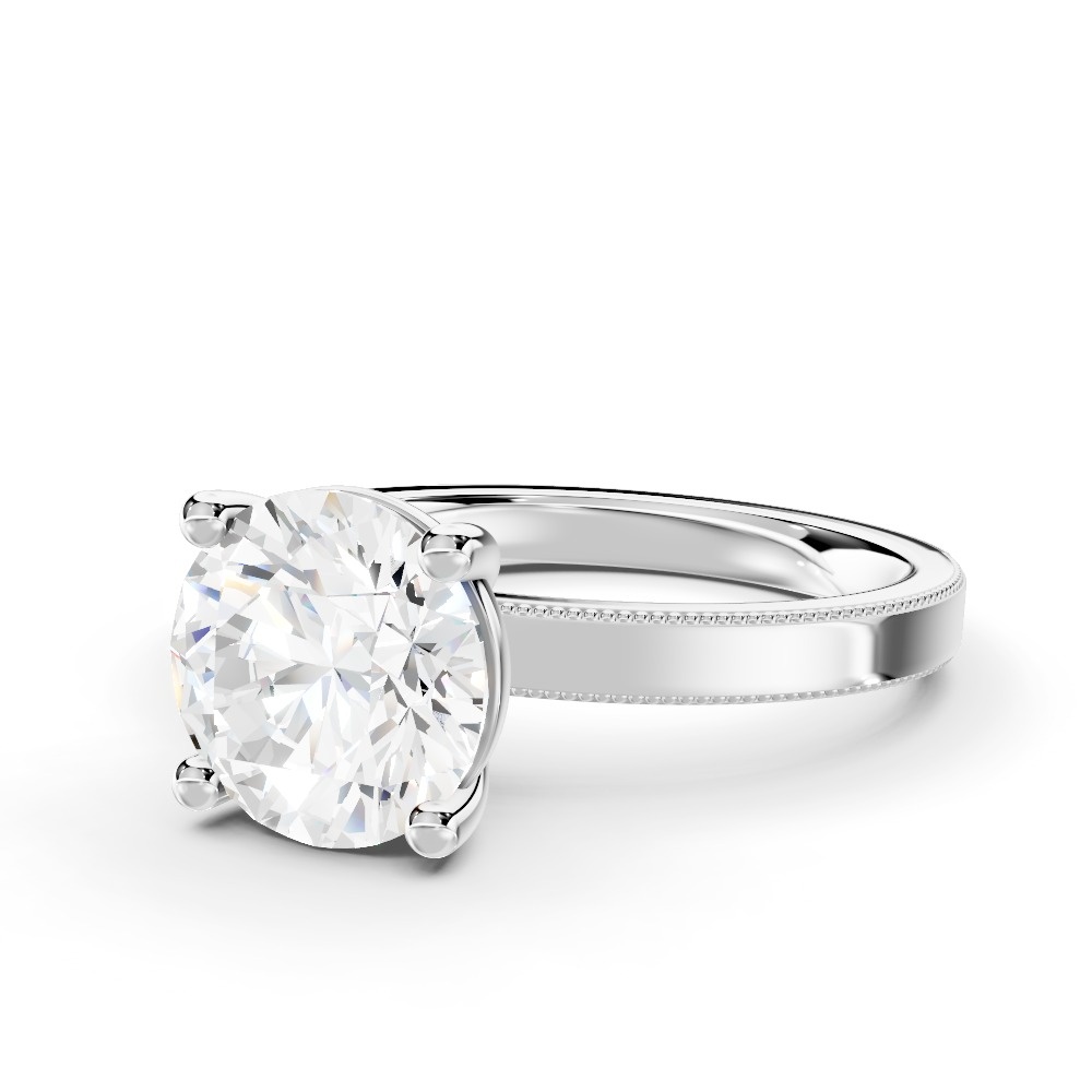 Milgrain Solitaire Engagement Ring (2 mm)