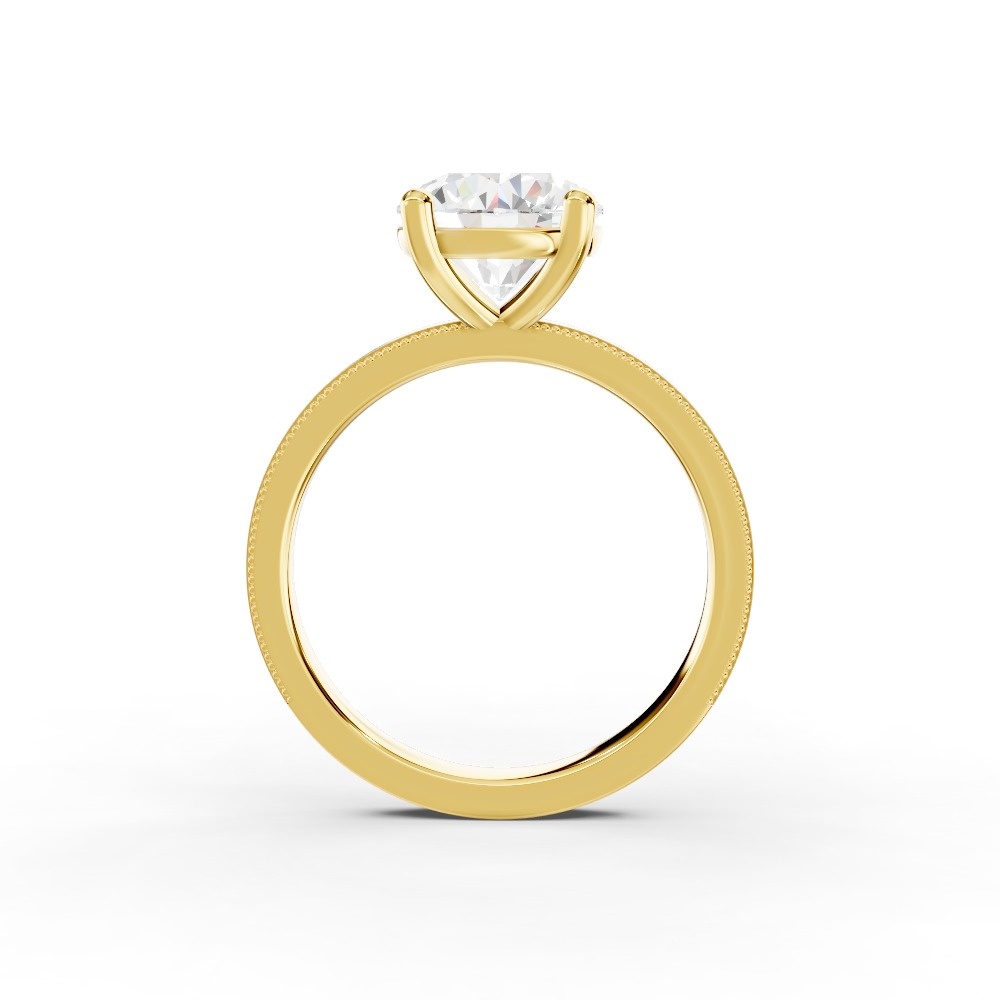 Milgrain Solitaire Engagement Ring (2 mm)