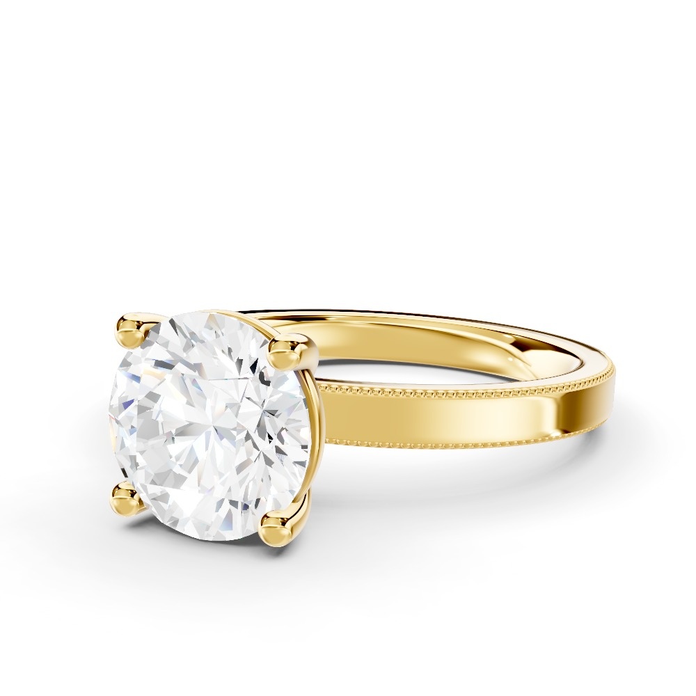 Milgrain Solitaire Engagement Ring (2 mm)