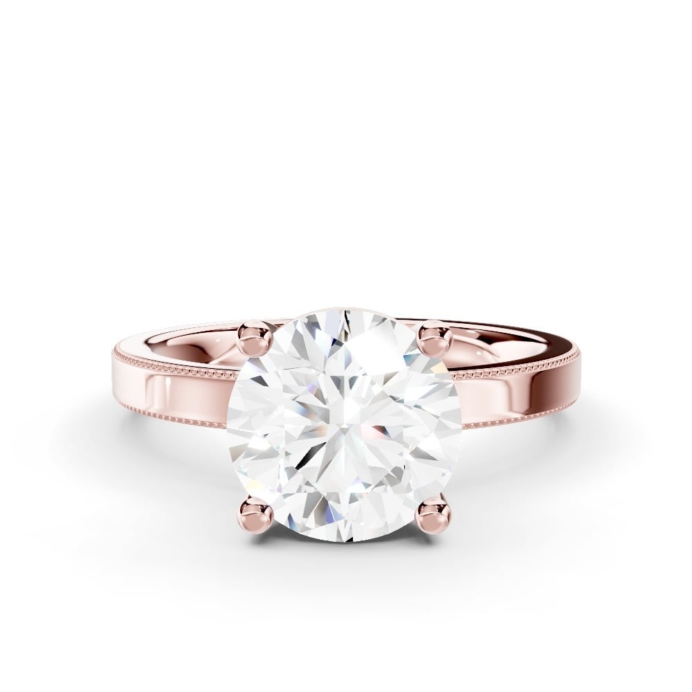 Milgrain Solitaire Engagement Ring (2 mm)