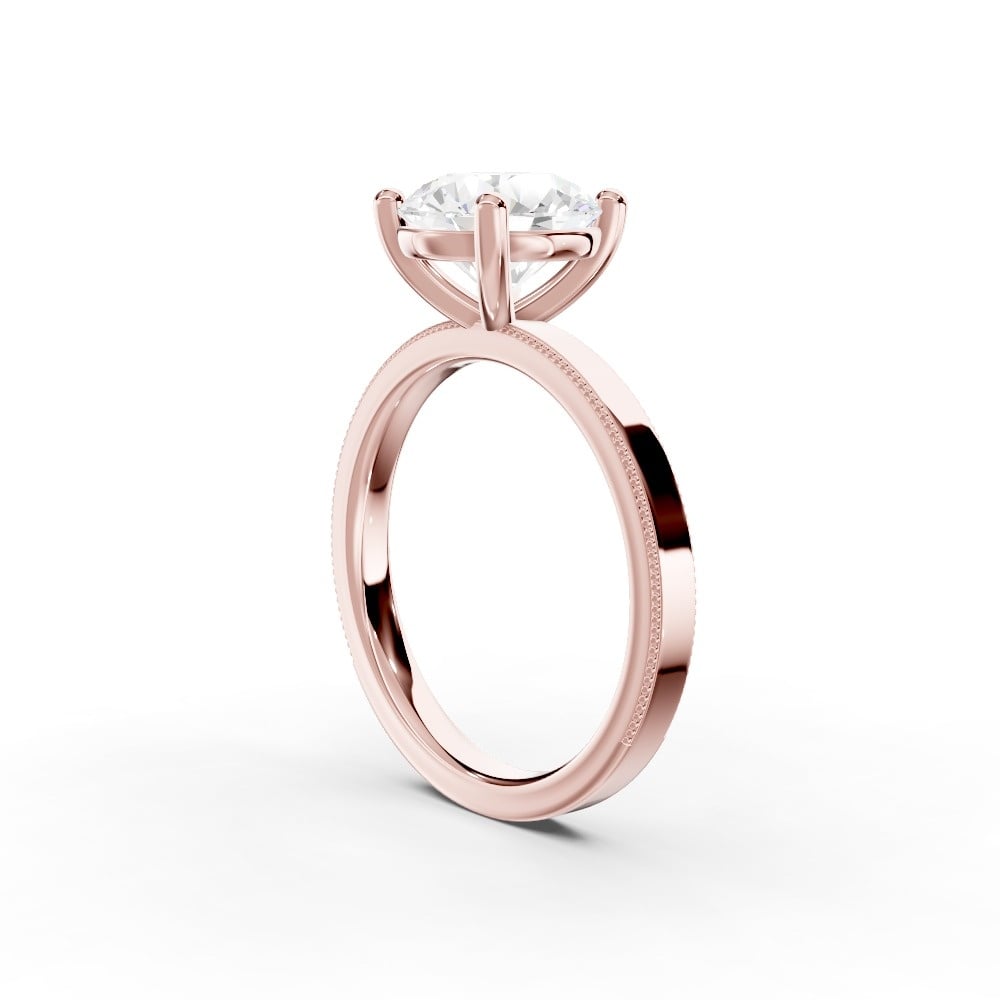 Milgrain Solitaire Engagement Ring (2 mm)