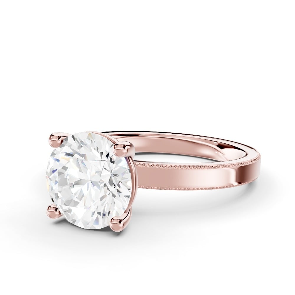 Milgrain Solitaire Engagement Ring (2 mm)