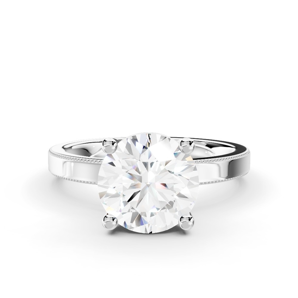 Milgrain Solitaire Engagement Ring (2 mm)