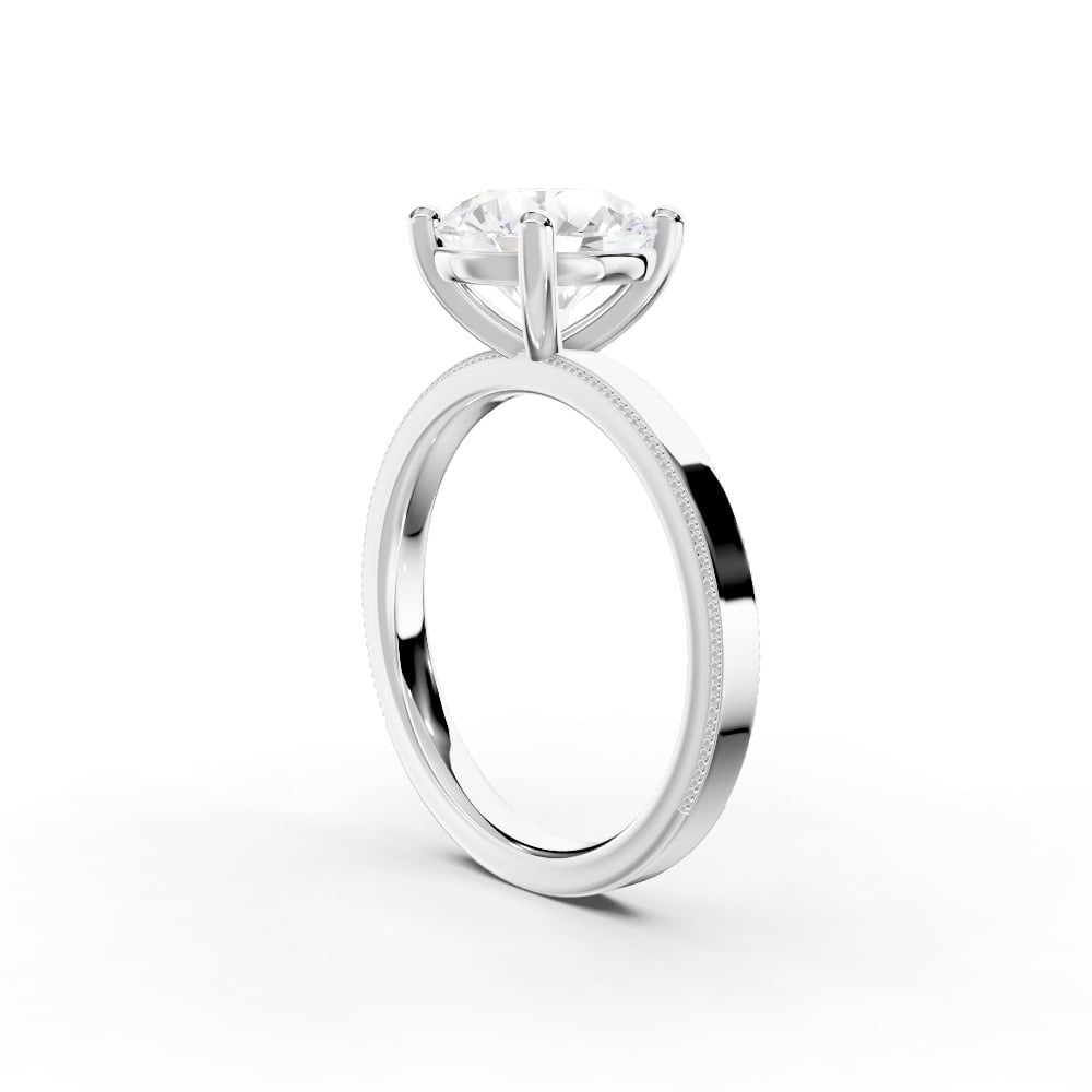 Milgrain Solitaire Engagement Ring (2 mm)
