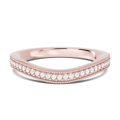 Milgrain Curved Pavé Lab Diamond Band